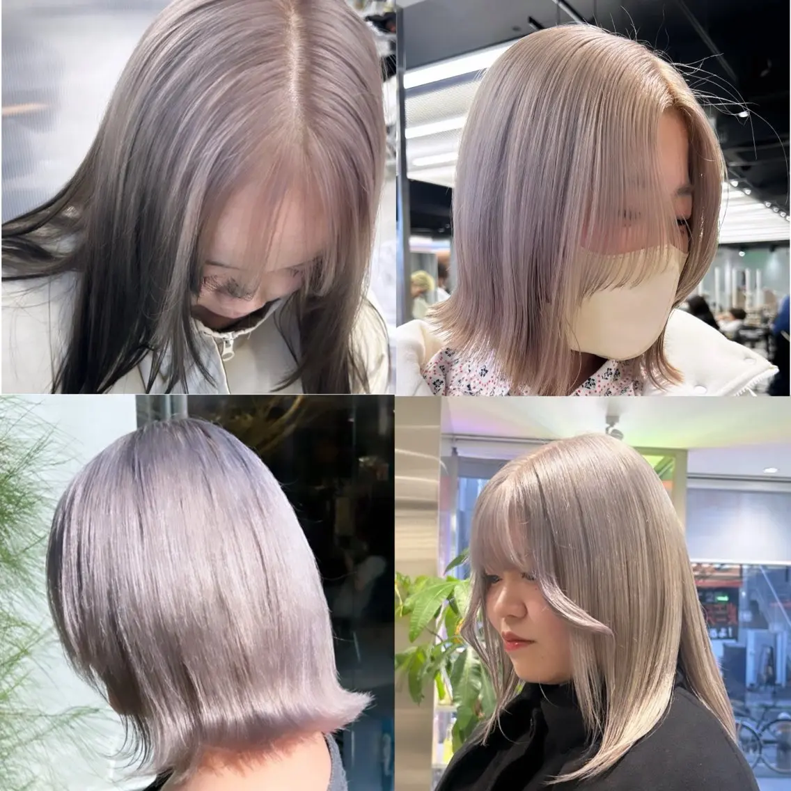 カラー ブリーチ ケアブリーチ 透明感カラー ハイトーンカラー イルミナカラー メンズウルフ/ボブ パーマ/くるみのヘアスタイル