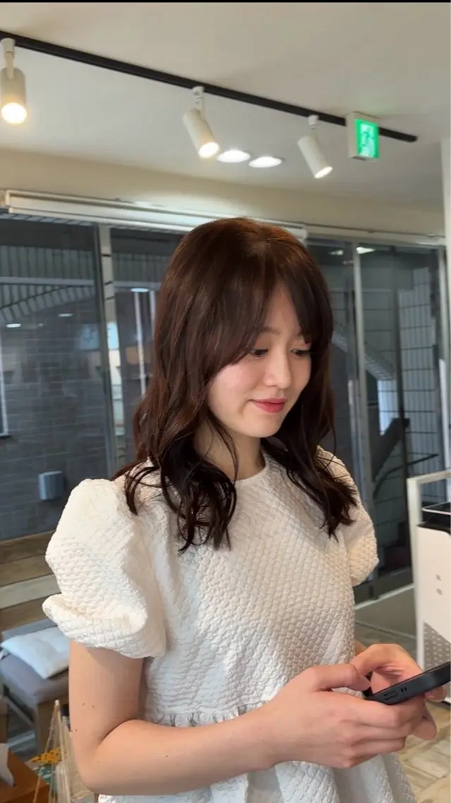ミディアム カラー カット ヘアカラー カットモデル募集 まなとのヘアスタイル