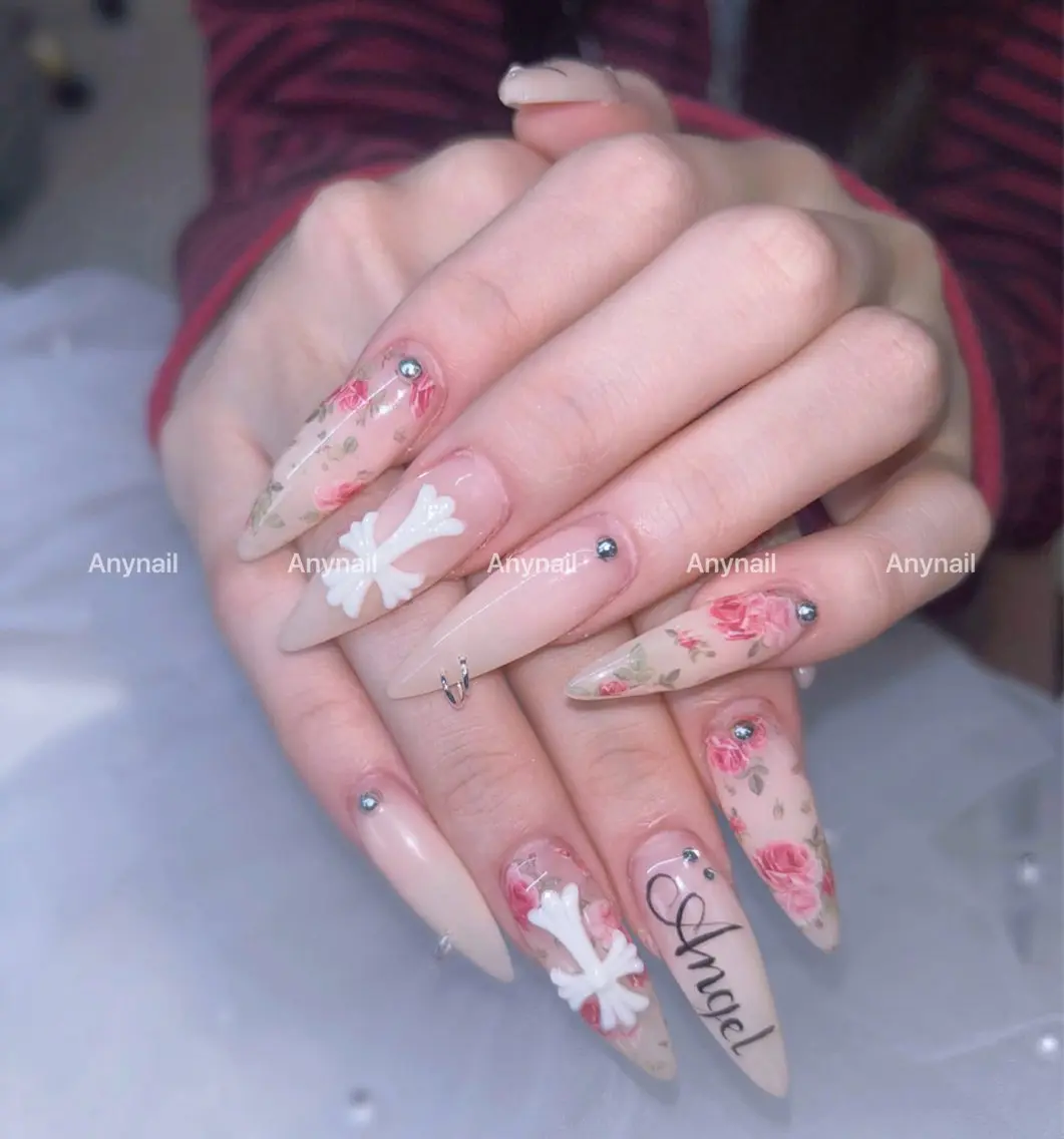 ネイル チークネイル 長さ出し フレンチネイル ジェルネイル 韓国ネイル ハンドネイル Any nail新大久保店のネイルデザイン
