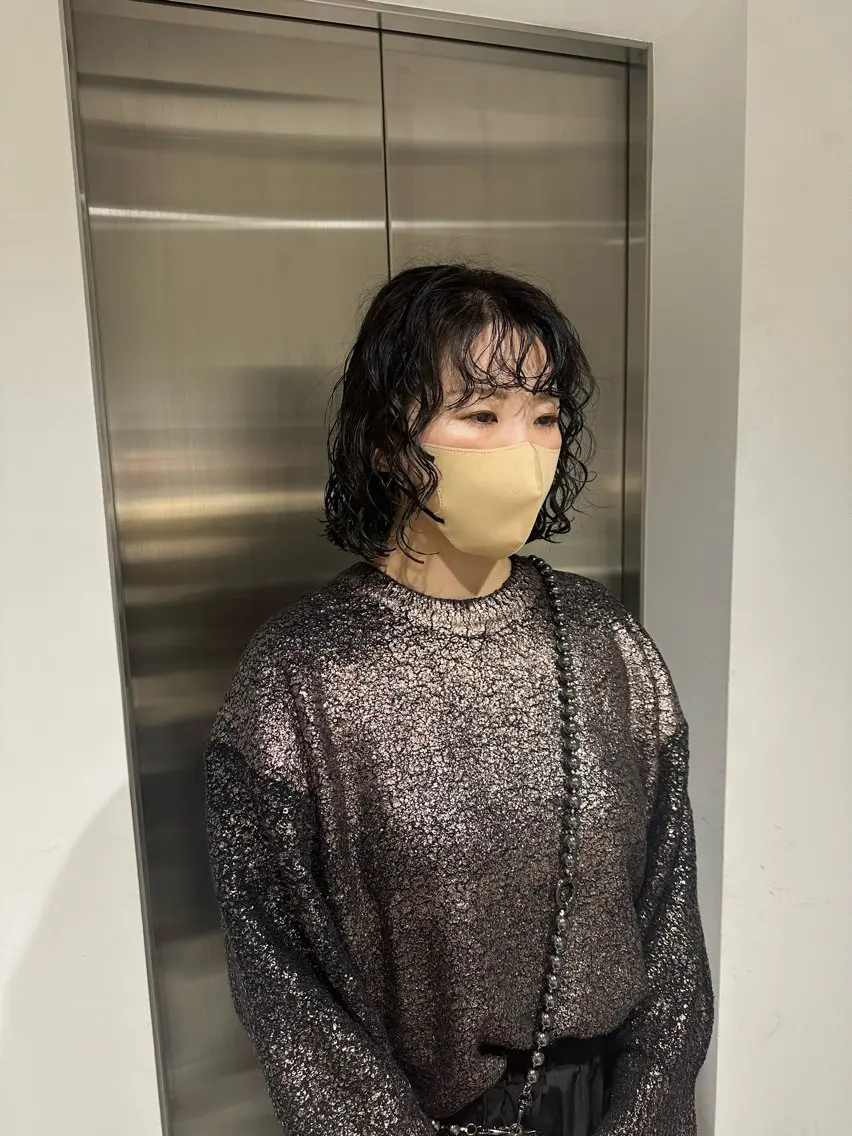 ミディアム カラー パーマ キッズ カット パーマ トリートメント オトナヘア🌸 harukaのヘアスタイル