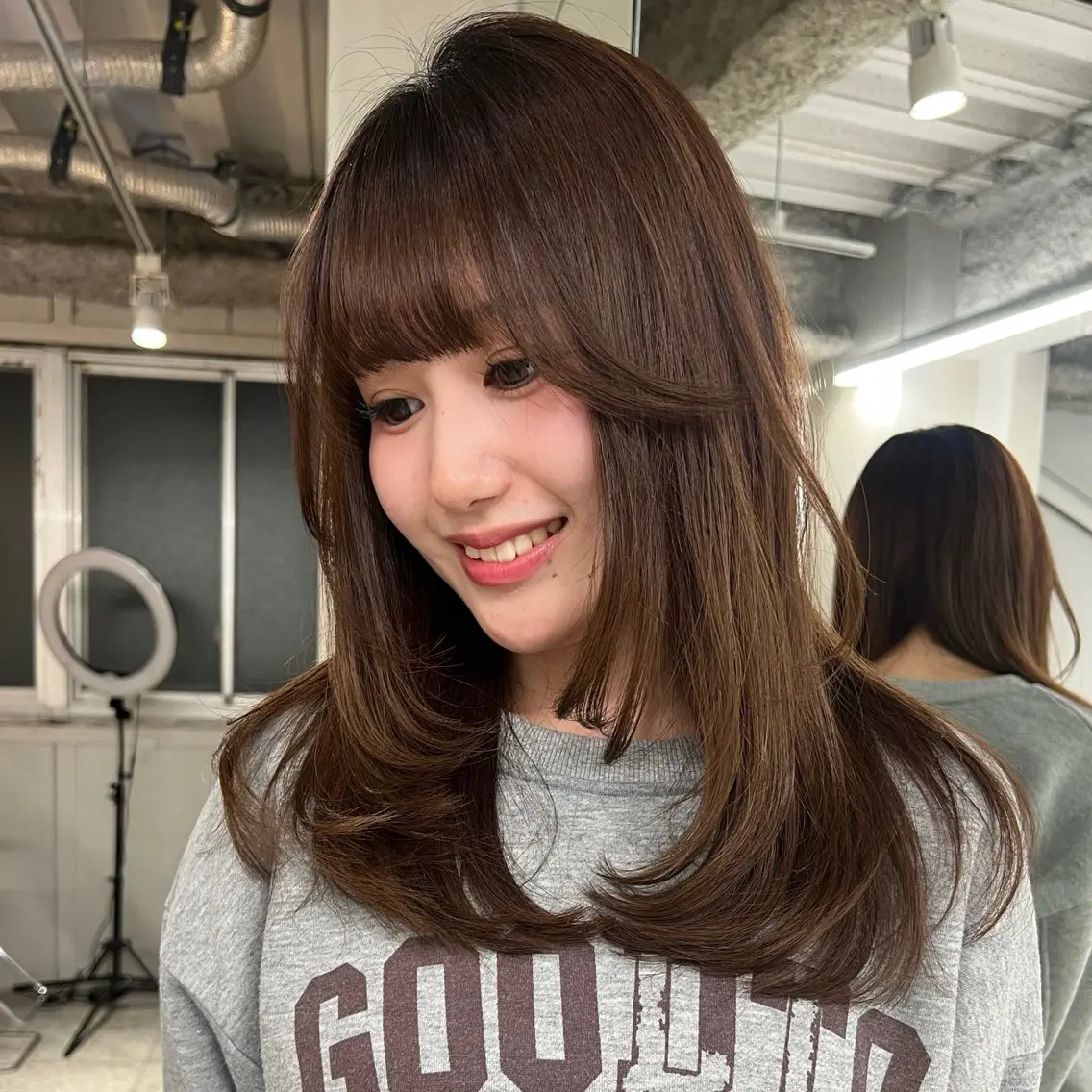セミロング ヘアカラー トリートメント fev kihoのヘアスタイル