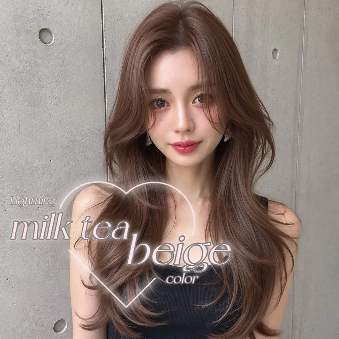 セミロング カラー ベージュカラー 黒髪 ブリーチ 透明感カラー グレージュ カット ヘアカラー トリートメント 新宿/韓国レイヤー 髪質改善カラー/角所のヘアスタイル