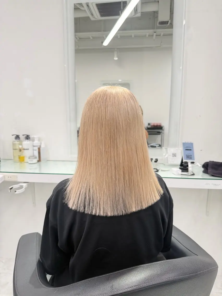 セミロング カラー ヘアカラー トリートメント ヘッドスパ ヘアセット ❄最強かわいいカラー ❄️MINA❄️のヘアスタイル