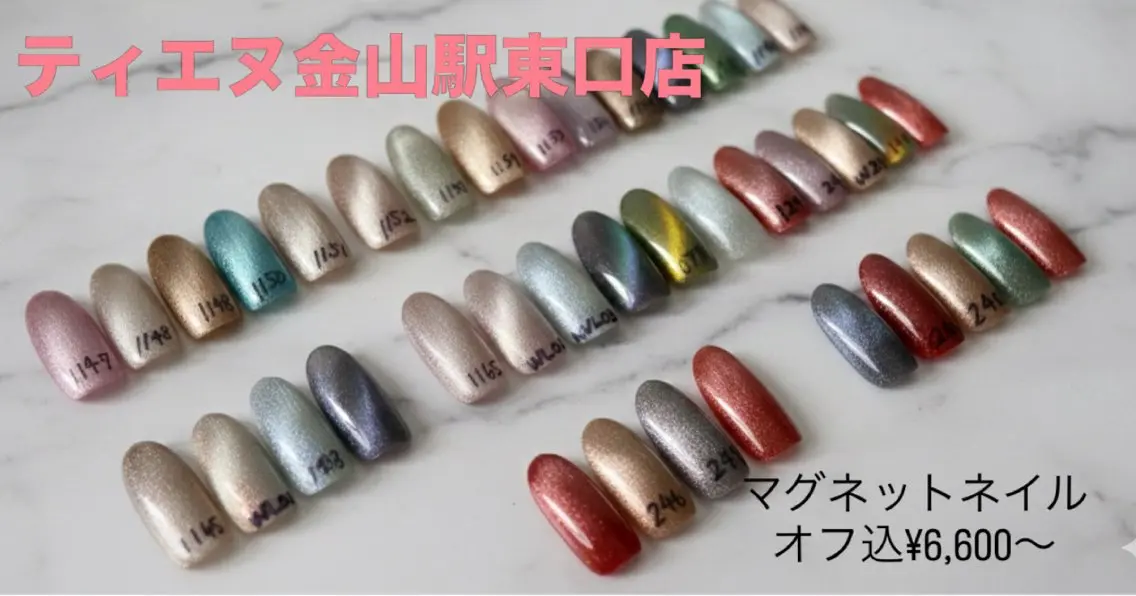 ネイル フレンチネイル ラメ(グリッター) ラメグラデーション マグネットネイル 持ち込み ハンドネイル ティーエヌ 金山駅東口店のネイルデザイン