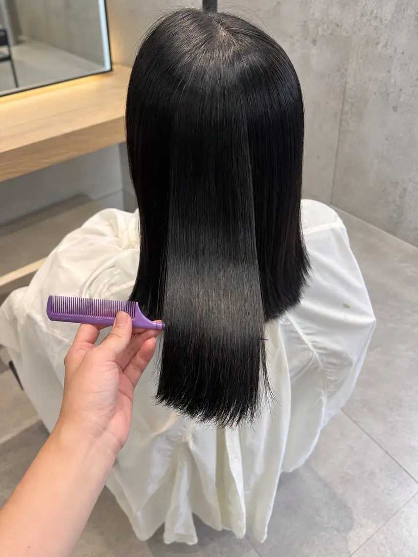 ミディアム 縮毛矯正 ˚⋆✮ナチュラル× モード˚⭒ Naruのヘアスタイル