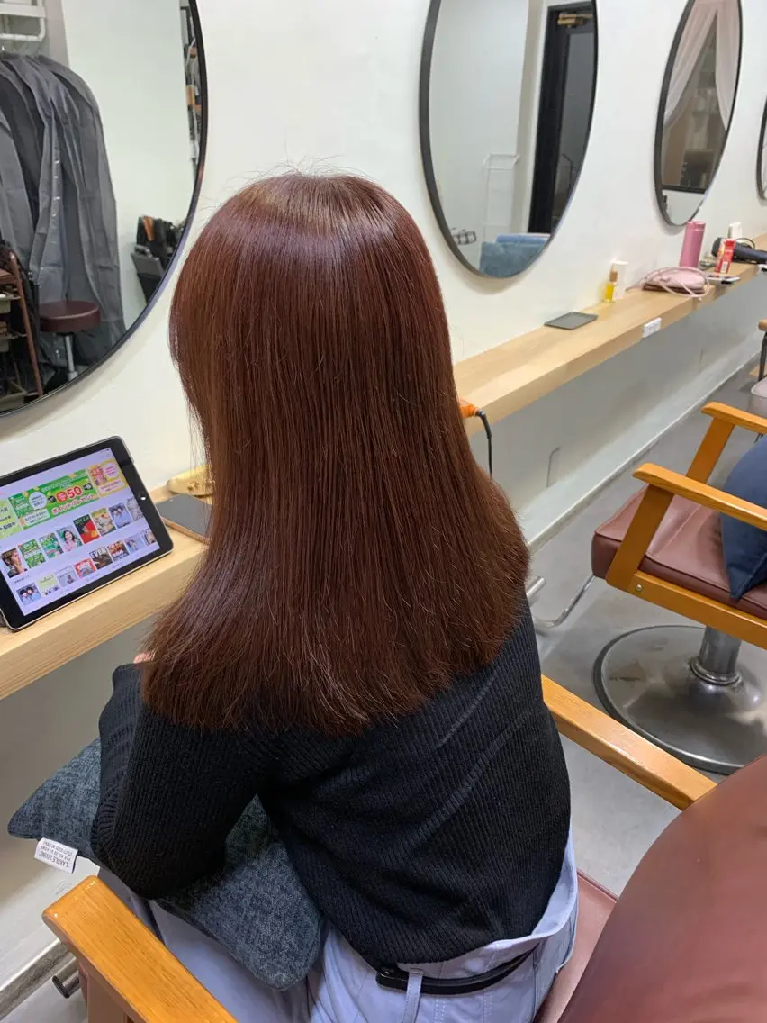 【♦️暖色系♥️】ブリーチ無しダブルカラー+トリートメントの写真