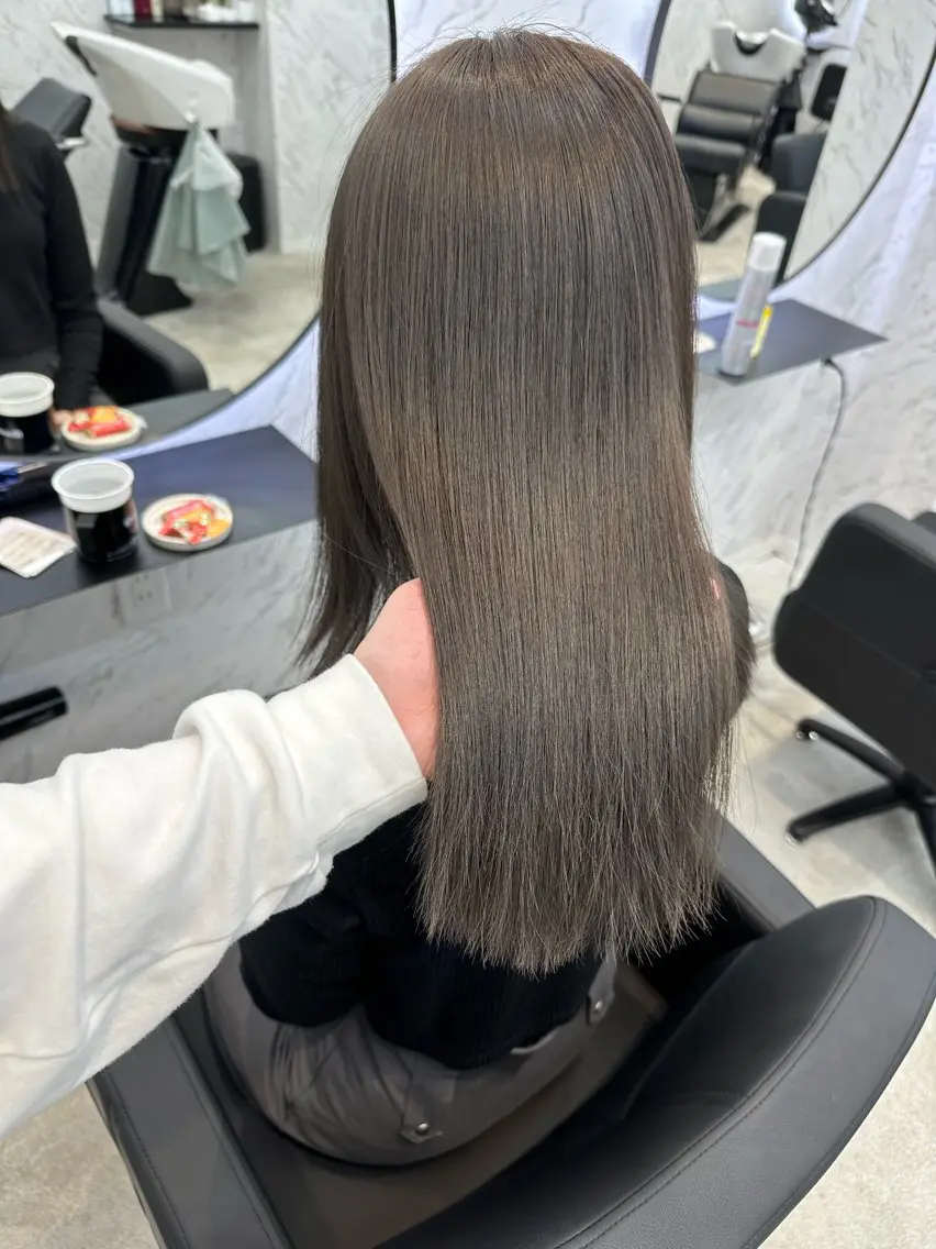 【艶髪韓国ヘア🇰🇷】韓国風カット+艶カラー+バイカルテトリートメント(6step)の写真