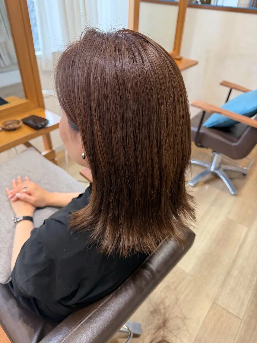 ミディアム カット ヘアカラー トリートメント ヘッドスパ RENA｜透明感 カラー×癒しスパのヘアスタイル