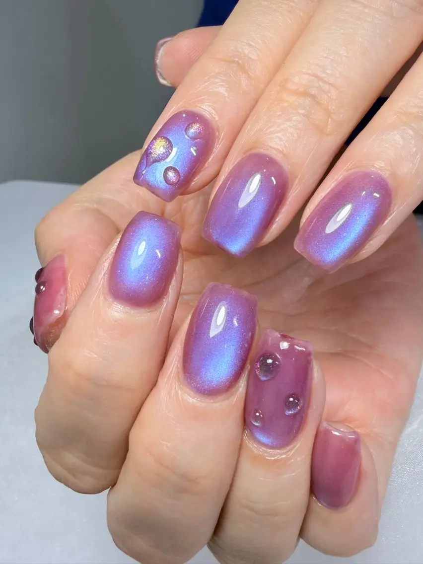 ネイル ブルー マグネットネイル ハンドネイル miyu lilibyCieLのネイルデザイン