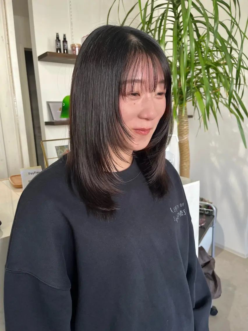 ミディアム 韓国風ヘア レイヤーカット まどか/荒井/ 外国人風🥑のヘアスタイル