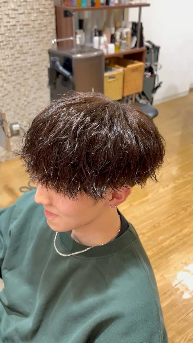 パーマ メンズ メンズパーマ 波巻きパーマ Lenahc かめのヘアスタイル