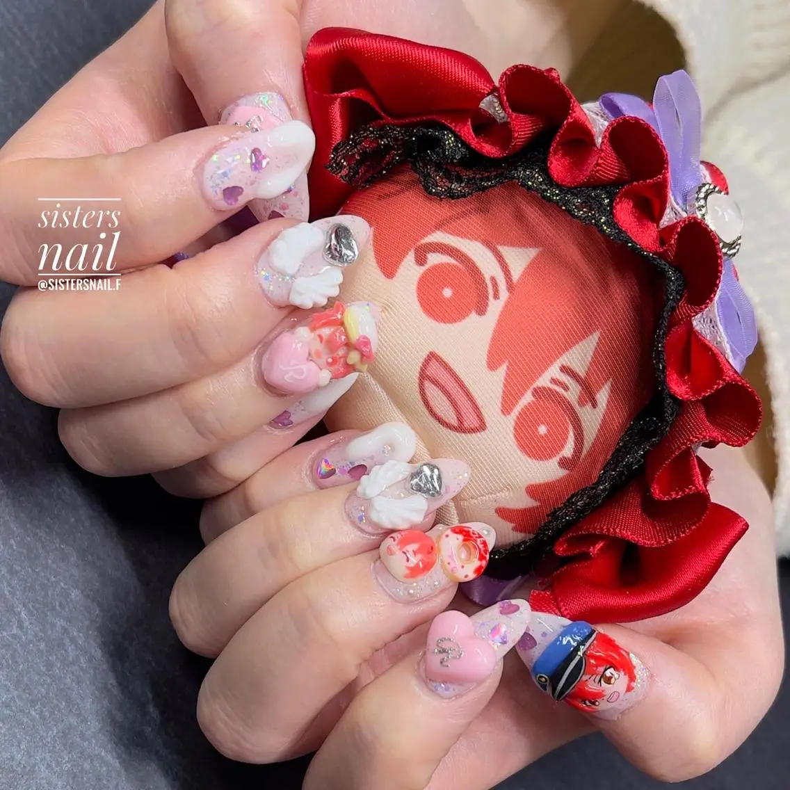 ネイル アートネイル ハート バレンタイン sisters nail.fのネイルデザイン