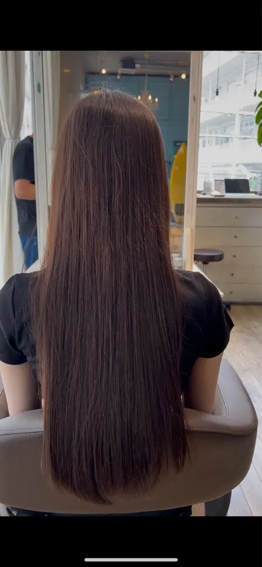 ロング カラー 黒髪 ブルーカラー ブルーブラック ヘアカラー 渋谷/縮毛矯正✨ 惺虎のヘアスタイル