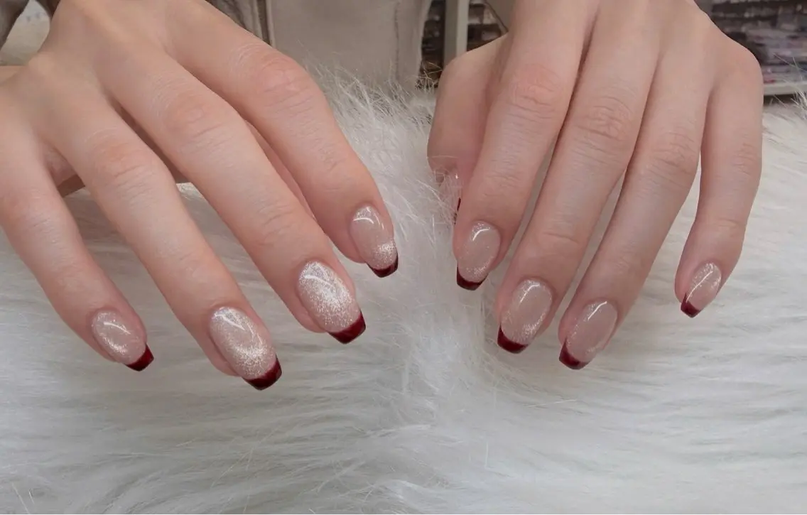 ネイル チークネイル ドット フレンチネイル グラデーション 韓国ネイル ハンドネイル Minette nailrinrinのネイルデザイン