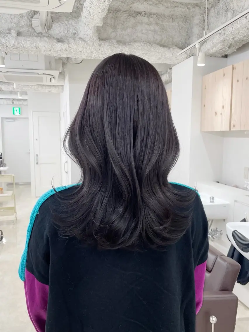 セミロング カラー カット ヘアカラー トリートメント ヘアセット 新宿/韓国ヘア/ 髪質改善ストレートのヘアスタイル