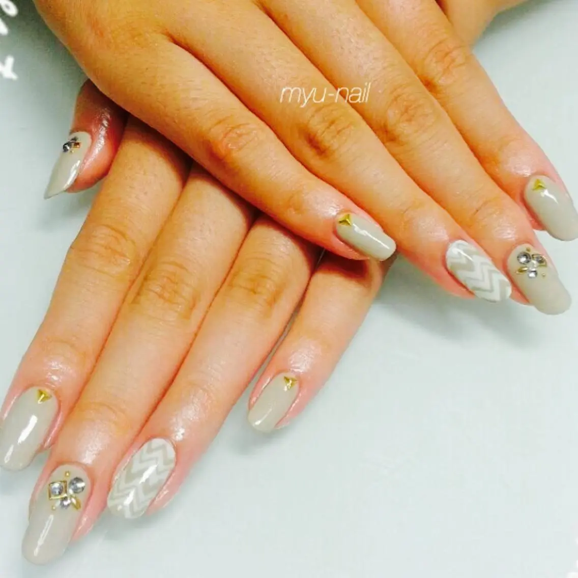 ネイル アートネイル シンプルネイル ホームサロン myu-nailのネイルデザイン