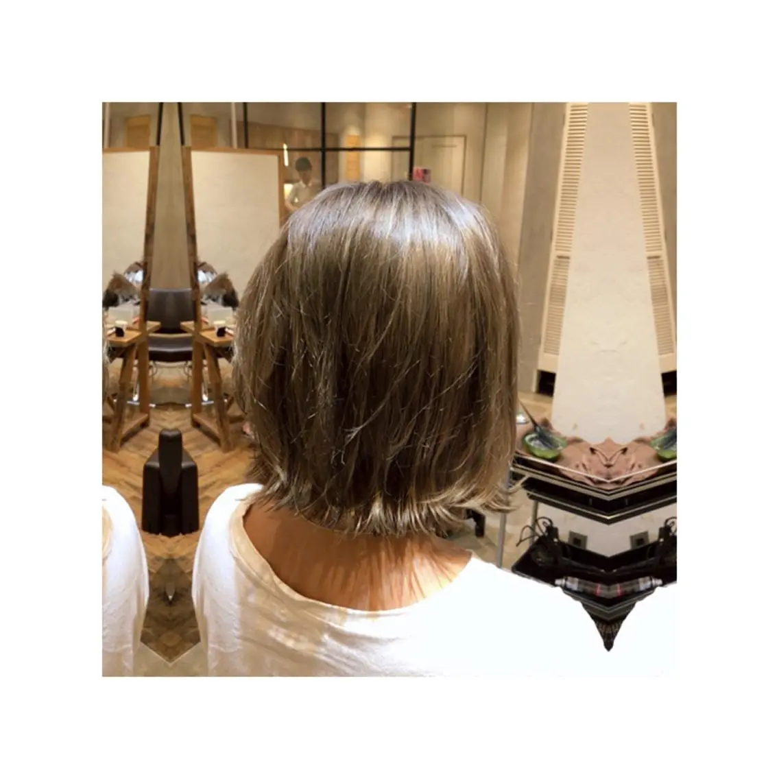 ミディアム カラー グレージュ 髪質改善.縮毛矯正 ×韓国ヘアyukiのヘアスタイル