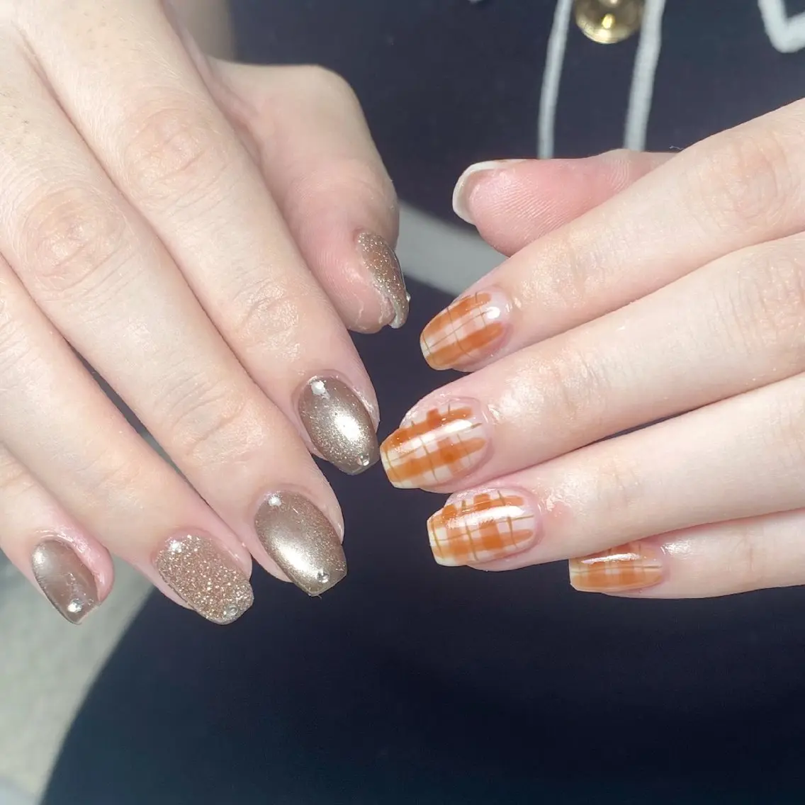 ネイル チークネイル フレンチネイル ジェルネイル ガーリー キラキラネイル ハンドネイル UM Nail Salonのネイルデザイン