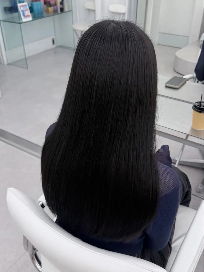 ロング 縮毛矯正 角間 一姫のヘアスタイル
