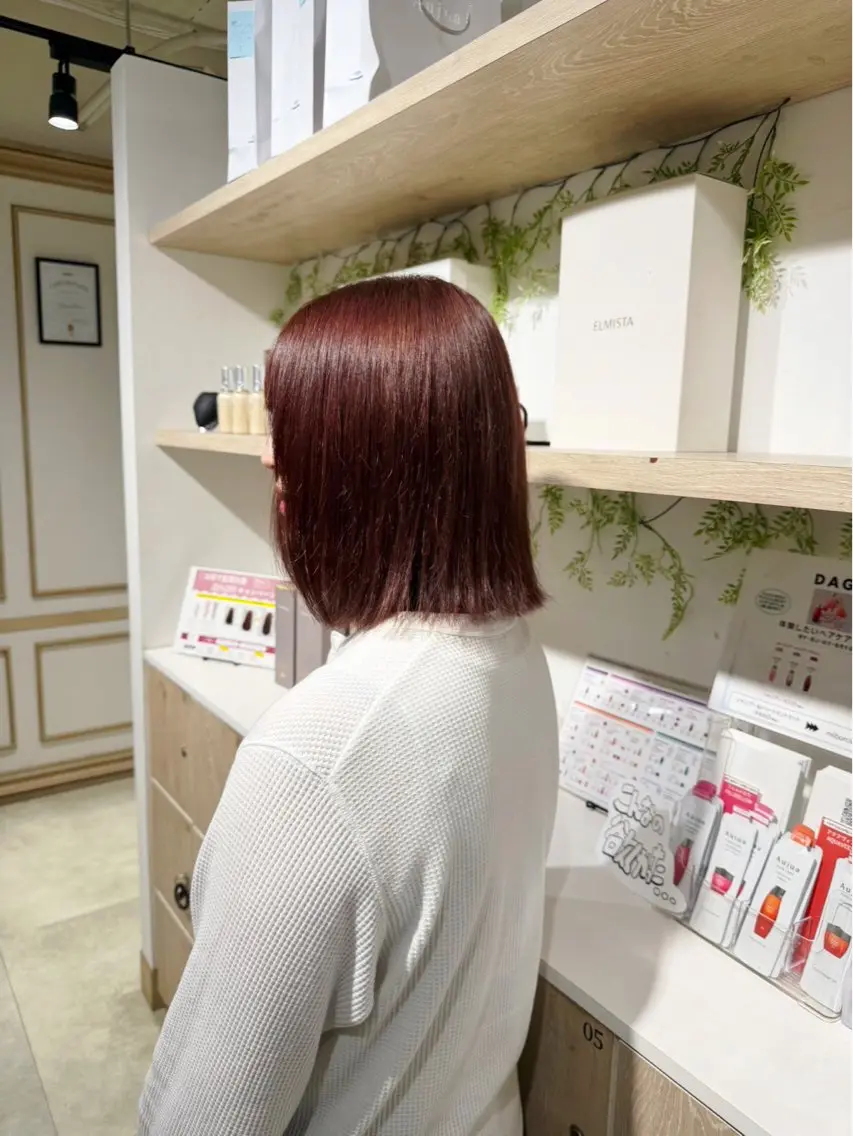 ショート ピンクブラウン カット ヘアカラー トリートメント 髪質改善特化/ Kanataのヘアスタイル