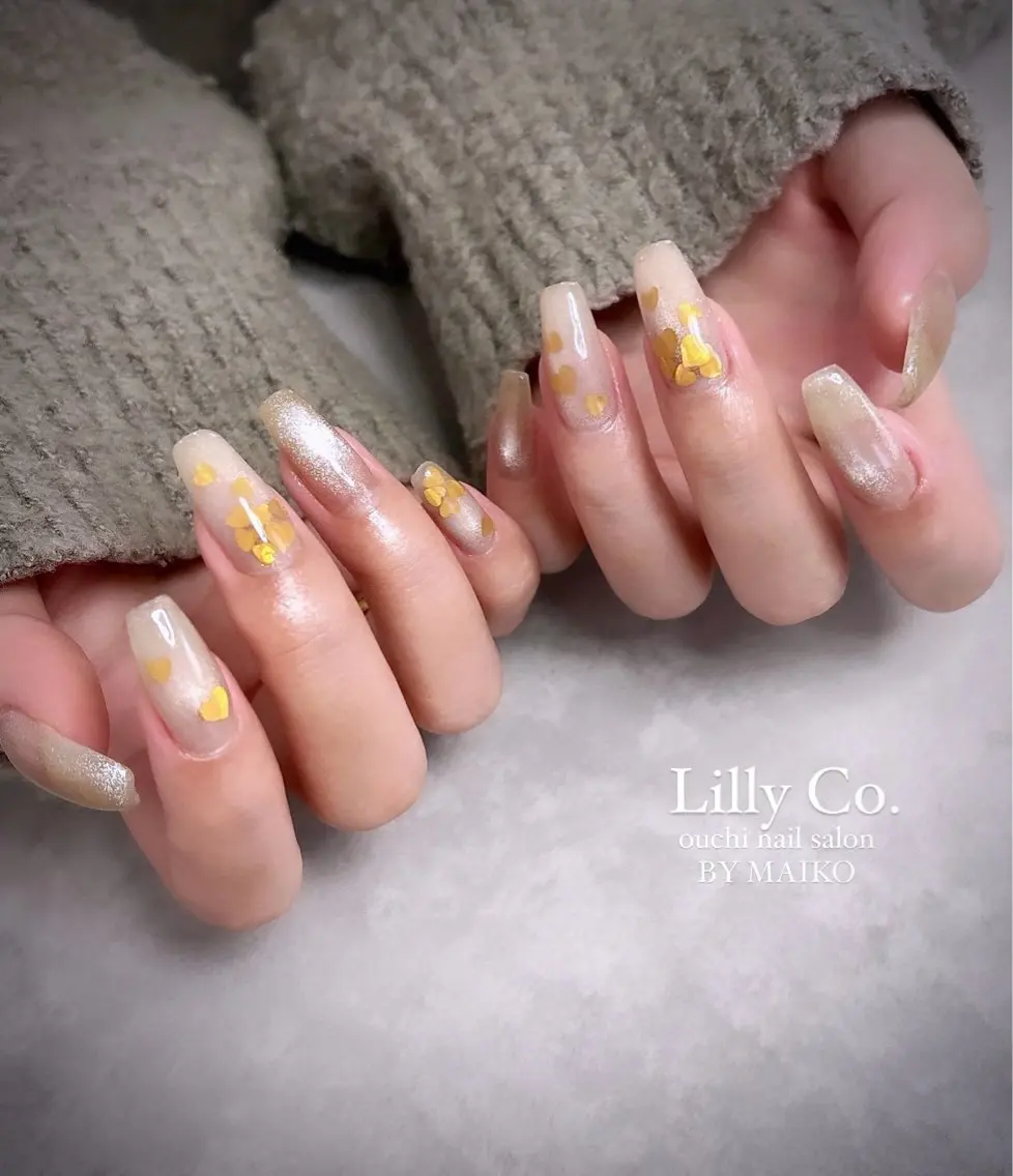 ネイル ハート ハンドネイル ハンドケア Lilly Co.のネイルデザイン