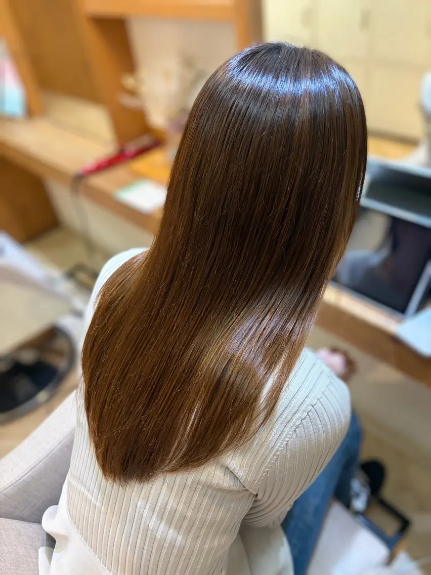 ロング 髪質改善 縮毛矯正 トリートメント 山﨑 彩香のヘアスタイル