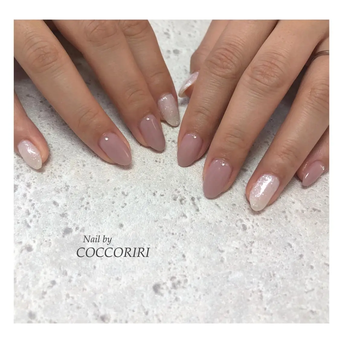 ネイル アートネイル グリーン 大理石ネイル(マーブル) ミラーネイル ニュアンスネイル ensowa✱laf NAILのネイルデザイン