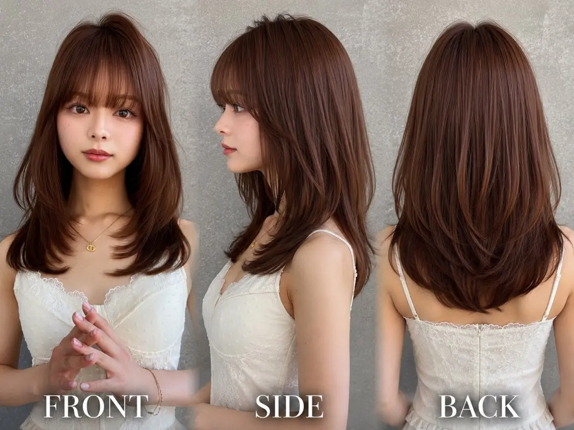 ミディアム カラー ヘアアレンジ カット ヘアカラー トリートメント 【博多髪質改善】 吉村　清志のヘアスタイル