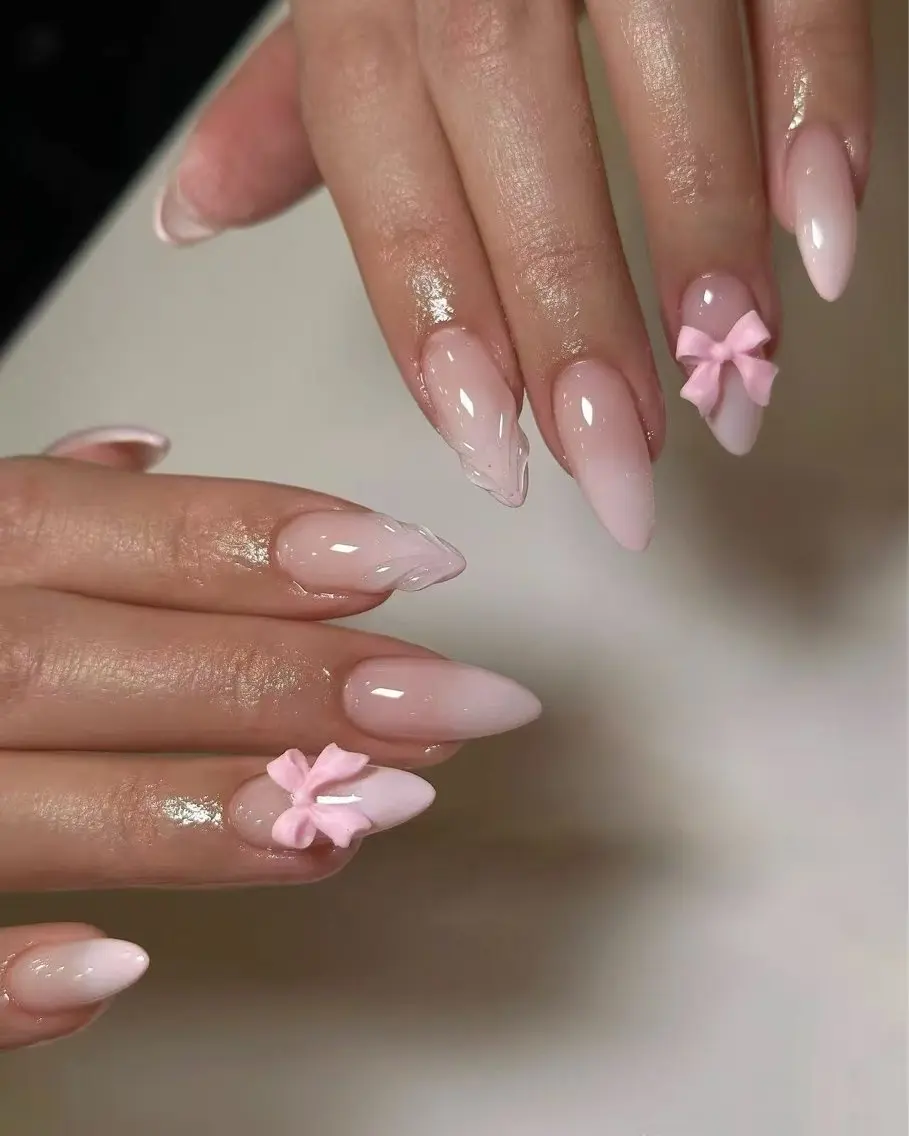 ネイル フラワーネイル フレンチネイル ジェルネイル ガラスフレンチ ハート ハンドネイル ハンドケア BabyYouMi nailのネイルデザイン