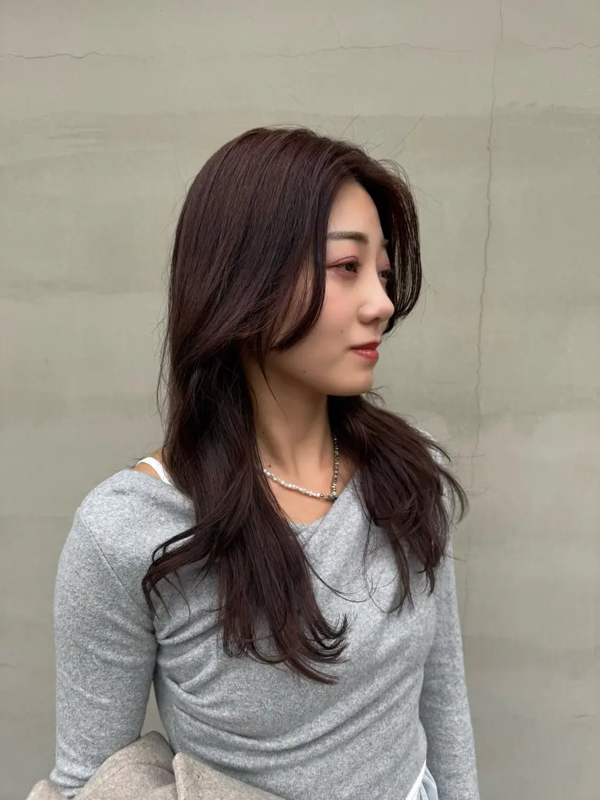 セミロング ヘアカラー グレージュ🩶 /赤み消し❤️/ヤマのヘアスタイル
