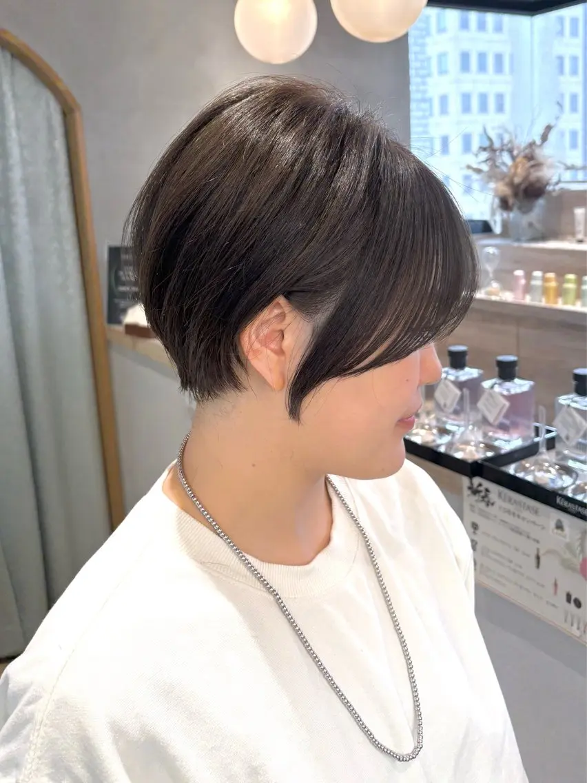ショート カット トリートメント オリーブベージュ/シ ョートボブたまき🧡のヘアスタイル