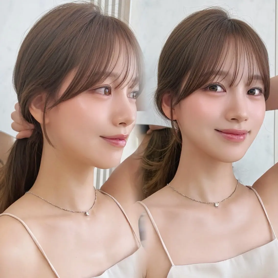 セミロング カット ヘアカラー トリートメント oto🤍×美髪× ゆるふわレイヤーのヘアスタイル