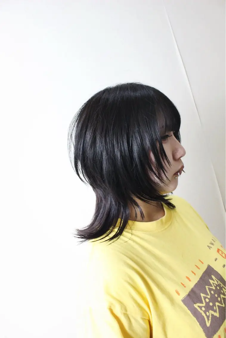ミディアム ウルフカット カット 土居 正季のヘアスタイル