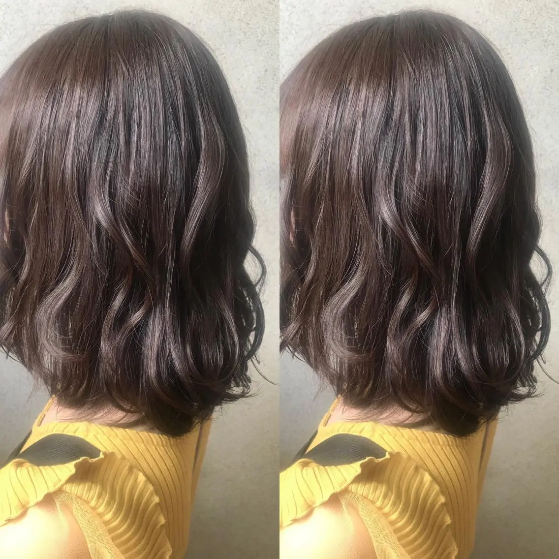 ミディアム カラー ヘアカラー トリートメント 小栗 麻衣のヘアスタイル