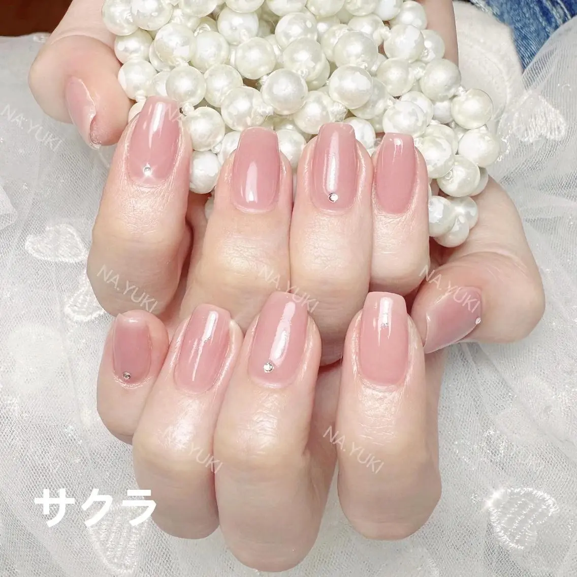 ネイル ストーンネイル ハンドネイル ハンドケア YUKI 💗 渋谷店のネイルデザイン