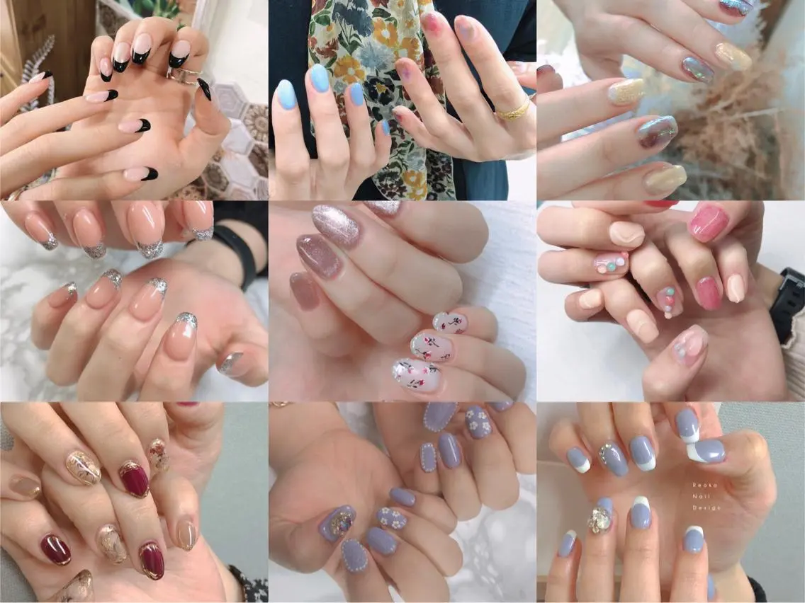 ミディアム ネイル ハンドネイル Blowe ニュアンスのネイルデザイン