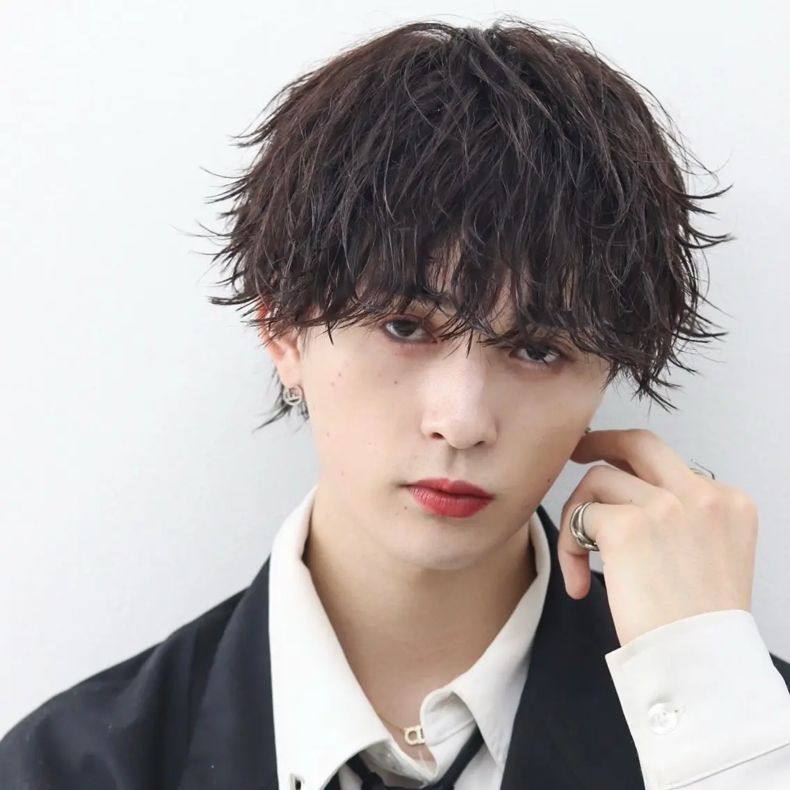 ミディアム カラー パーマ メンズ カット ヘアカラー トリートメント ハイトーン/メンズマ ッシュ/KYOHEIのヘアスタイル