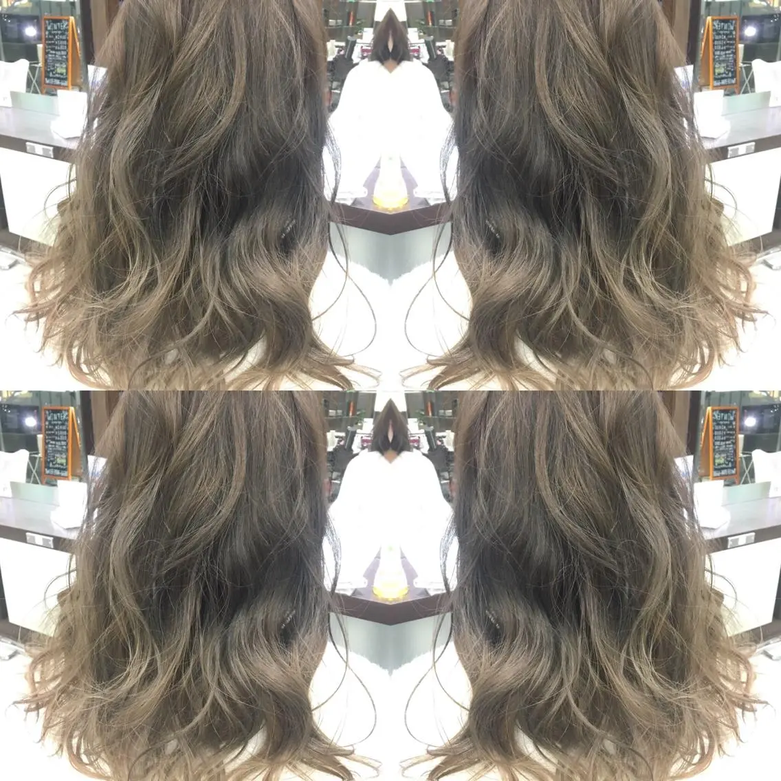 セミロング カラー ヘアアレンジ ハイライトカラー 外国人風カラー ハイライト 三川 洋樹のヘアスタイル