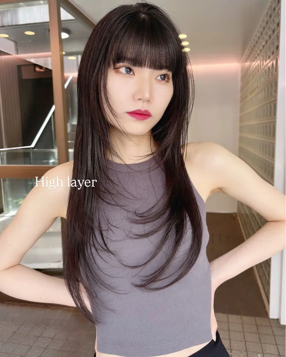セミロング レイヤーカット 表参道レイヤーカット 髪質改善山岸季生のヘアスタイル