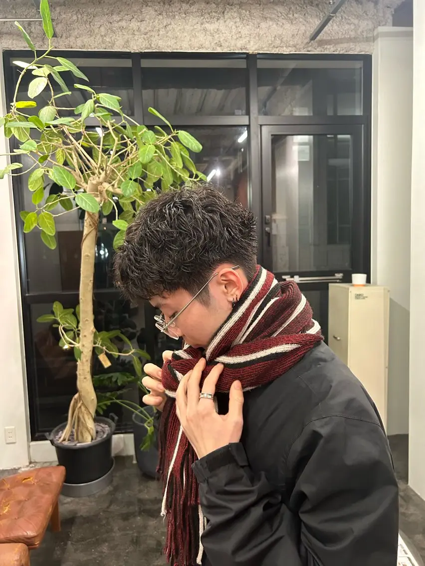 パーマ メンズ メンズパーマ 小木曽 新大のヘアスタイル