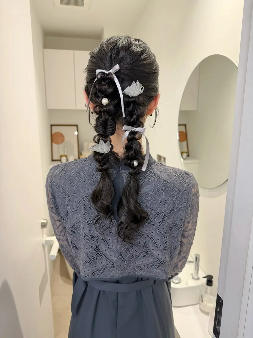 ヘアアレンジ ヘアセット ヘアセット/ベージュ カラー HARU🕯のヘアスタイル
