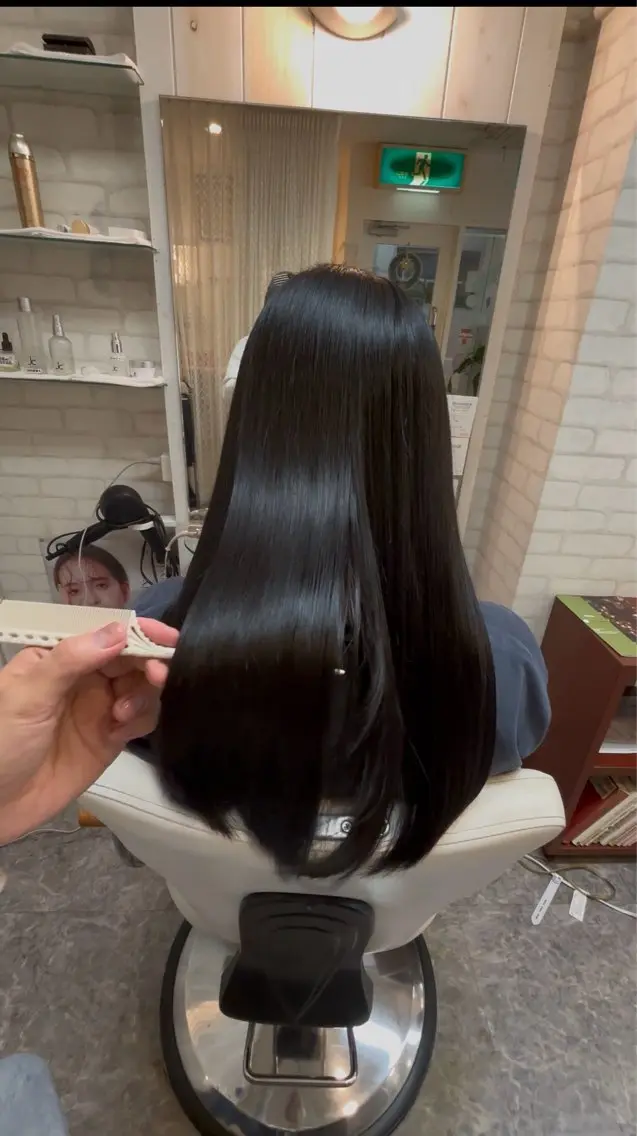 ロング 縮毛矯正 カット 縮毛矯正 トリートメント 髪質改善サロン soukiのヘアスタイル