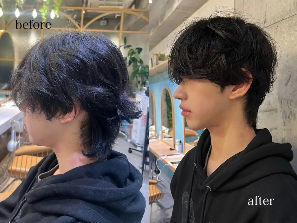 メンズ カット ヘッドスパ ヘアセット rina韓国レイヤー ハッシュカットのヘアスタイル