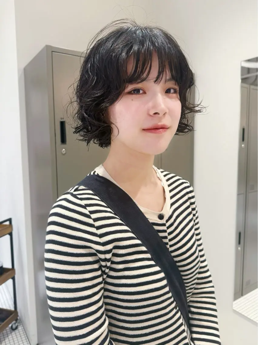 ショート パーマ ボブ レイヤーカット カット パーマ トリートメント hanami /名駅のヘアスタイル