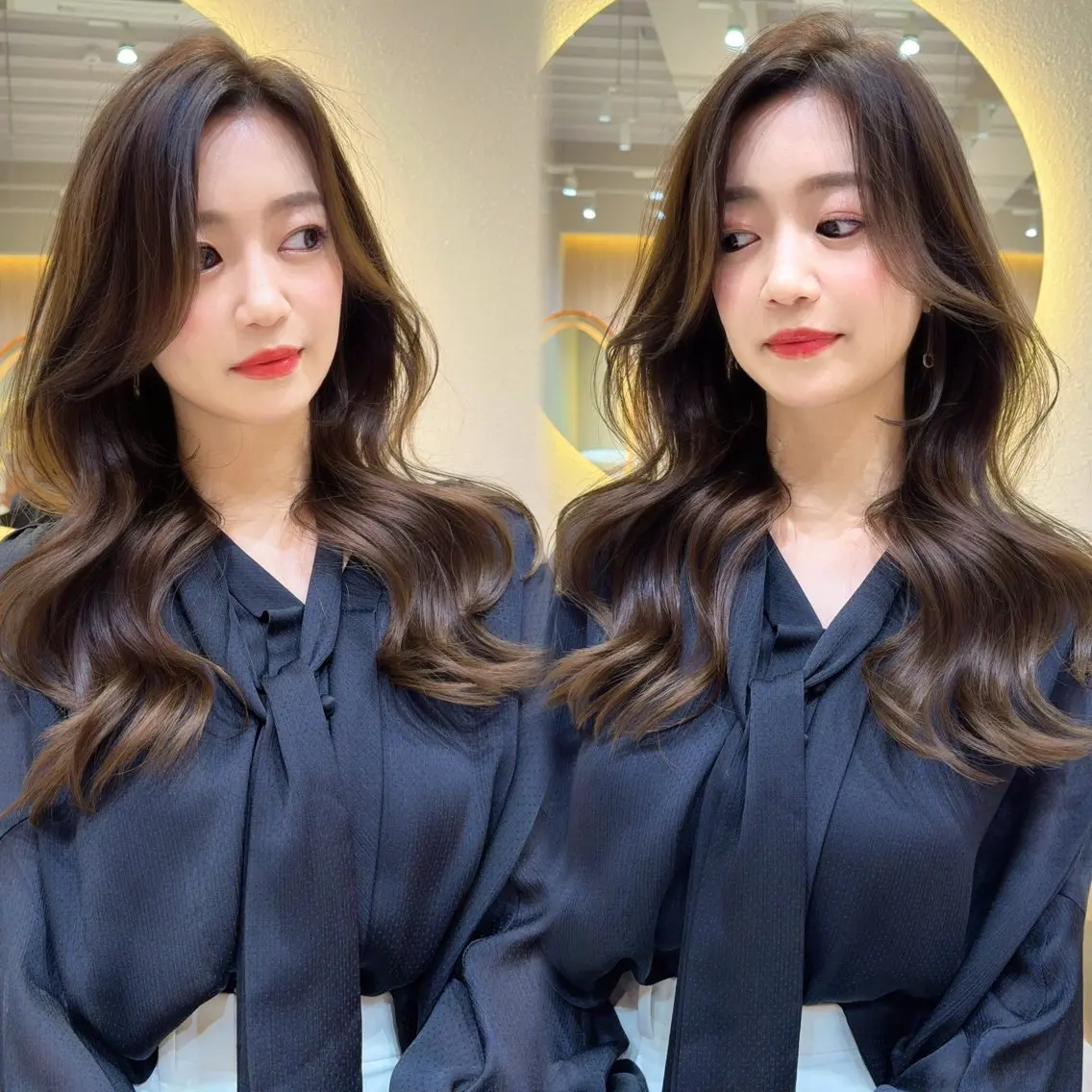 セミロング カラー ヘアカラー トリートメント 縮毛矯正✨🫧 レイヤー川村利幸のヘアスタイル