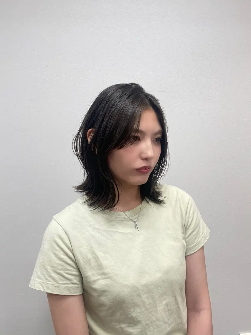 ミディアム カット ヘアカラー トリートメント 園田まい/レイヤーカ ット/透明感カラーのヘアスタイル