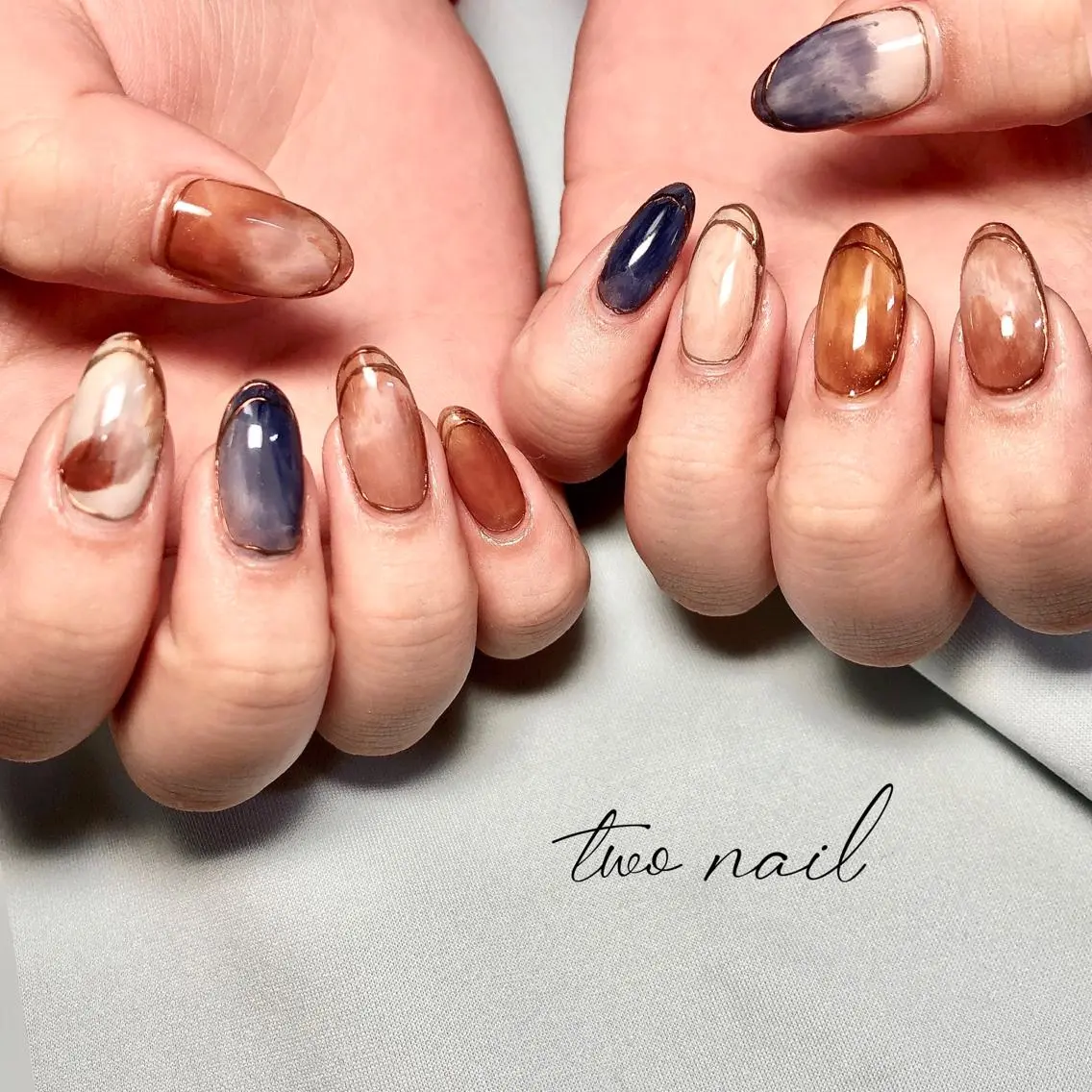 ネイル アートネイル フットネイル ハート ニュアンスネイル ホワイト two nailのネイルデザイン