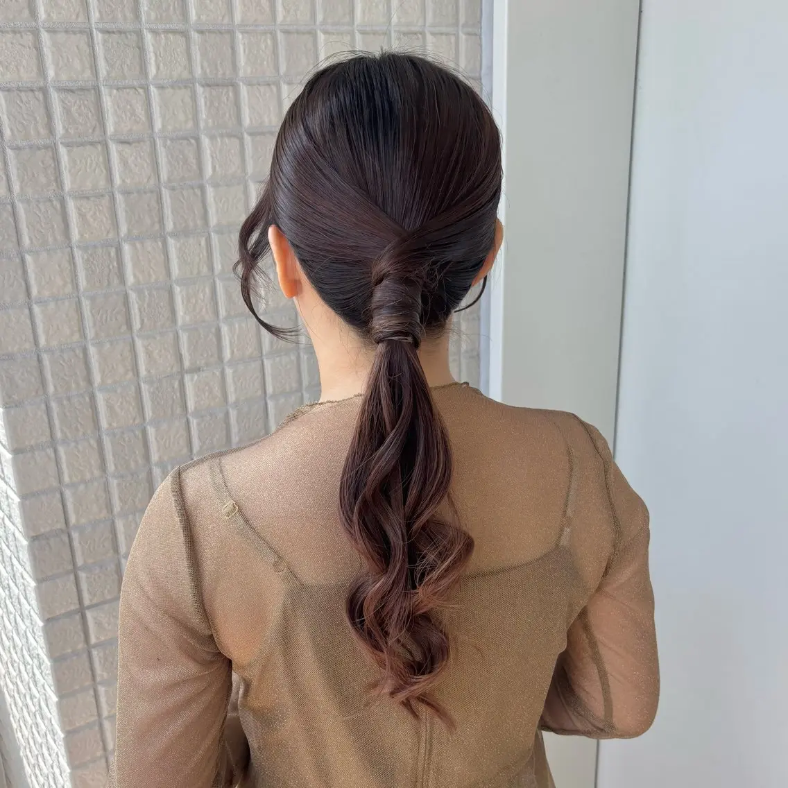 ヘアアレンジ ヘアセット 銀座：似合わせカラー オリーブ🫒アレンジのヘアスタイル