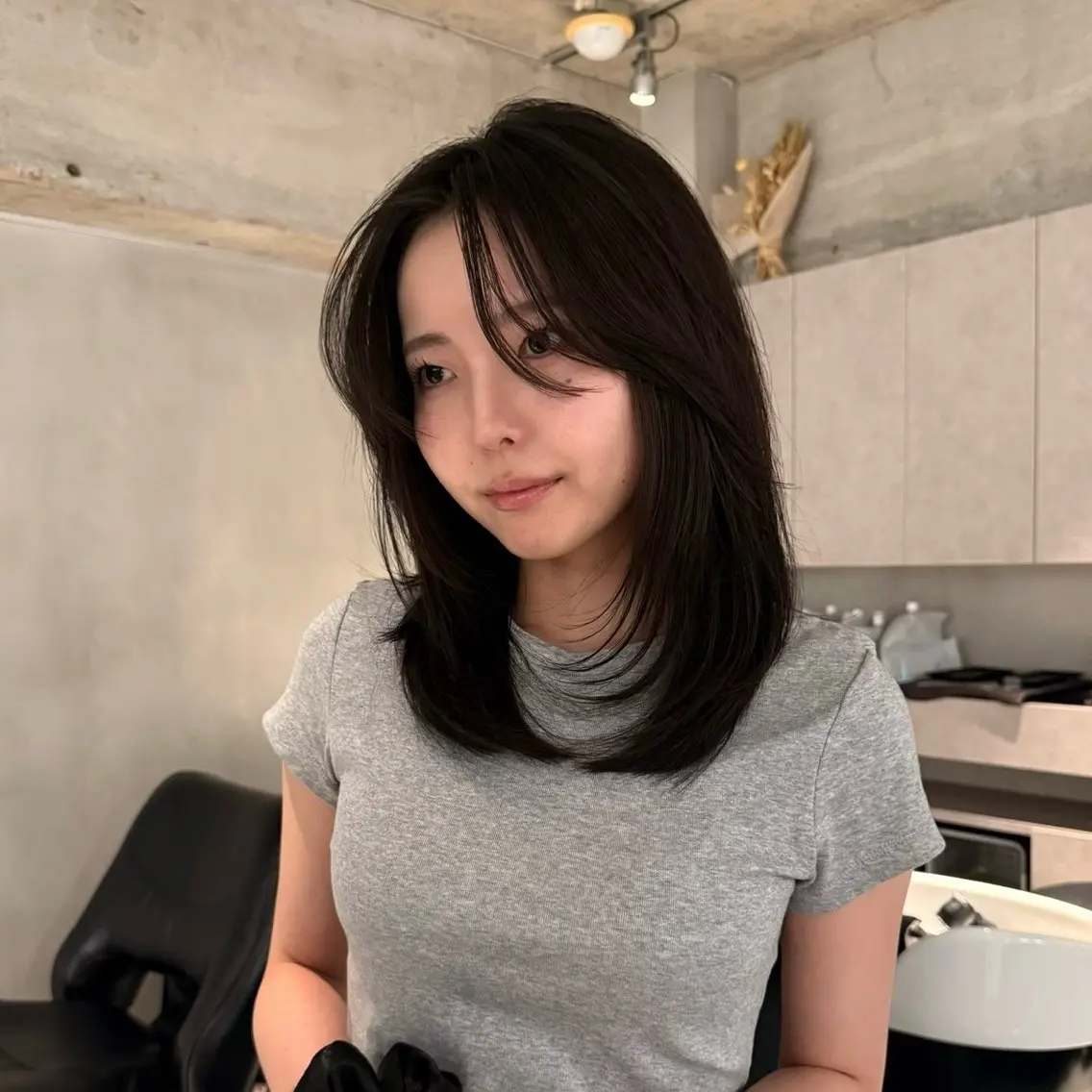 ミディアム ヘアカラー チバ ユウリのヘアスタイル