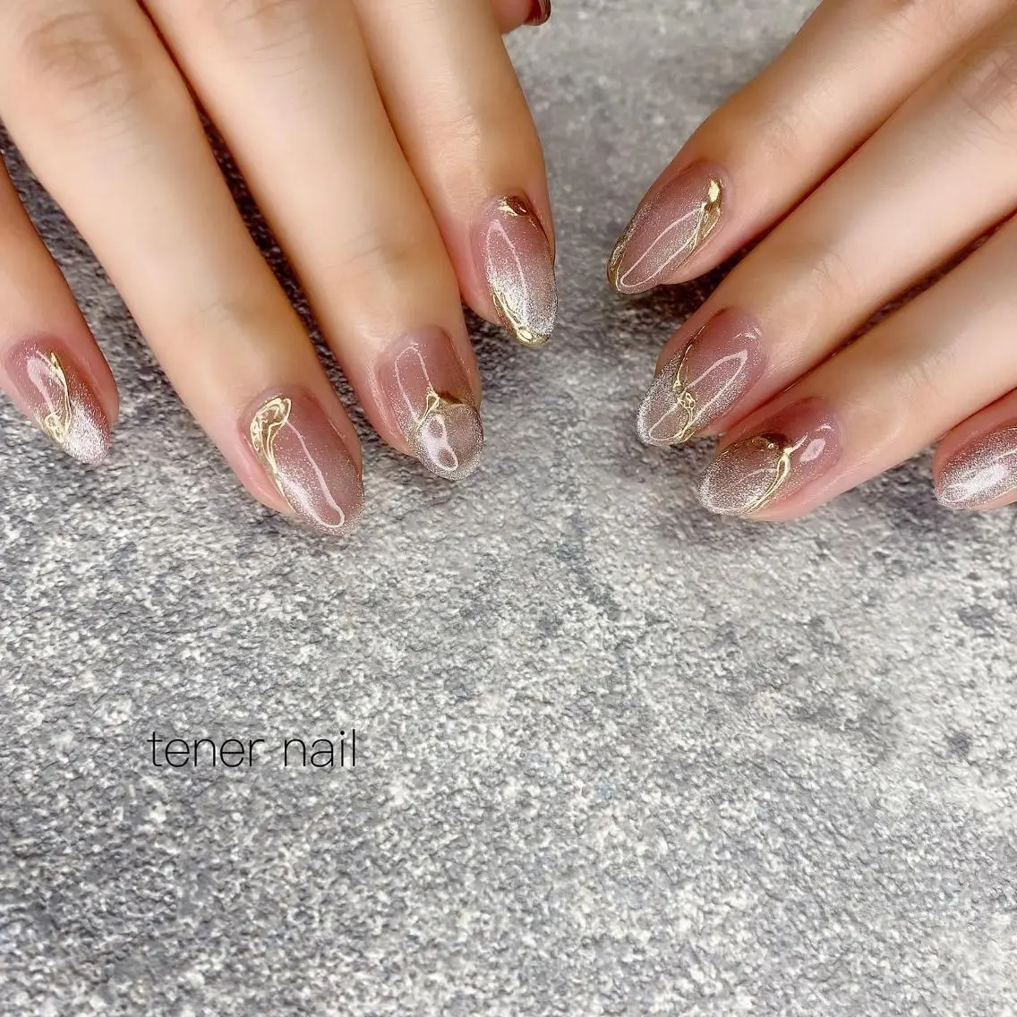 ネイル グラデーション マグネットネイル ミラーネイル テネルネイル tener nailのネイルデザイン
